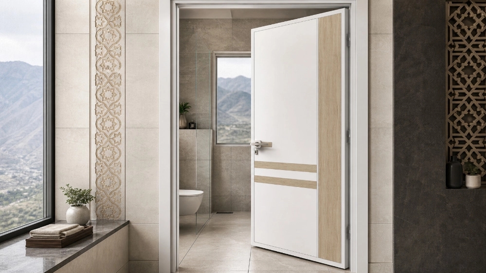 The price of bathroom door with upvc profile in Kurdistan
